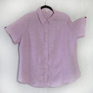 COLDWATER CREEK 2X Lavender Linen Blouse/CLASSIC